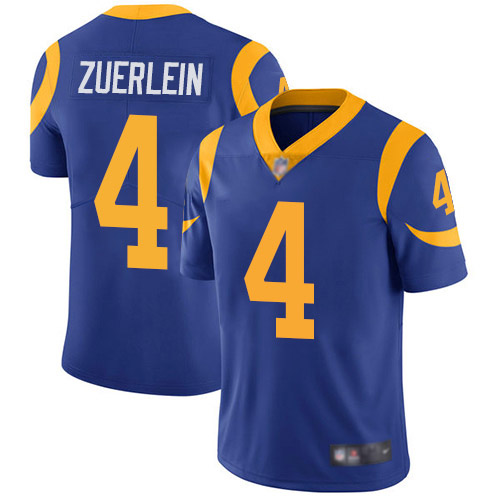 Los Angeles Rams Limited Royal Blue Men Greg Zuerlein Alternate Jersey NFL Football #4 Vapor Untouchable